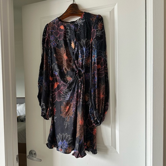 Farm Rio Black Sparkle Flowers Mini Dress - Picture 7 of 10